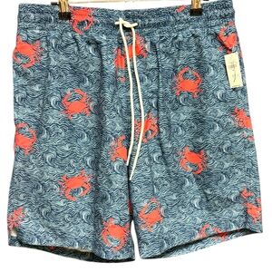 Old Navy Printed Swim Trunks Small Crabs Pattern Medium 8" Inseam‎ NWT